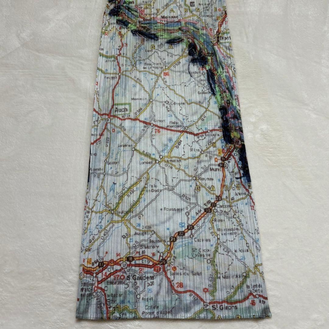 希少・未使用級　PLEATS PLEASE 地図　Map柄　マキシ丈　ワンピース