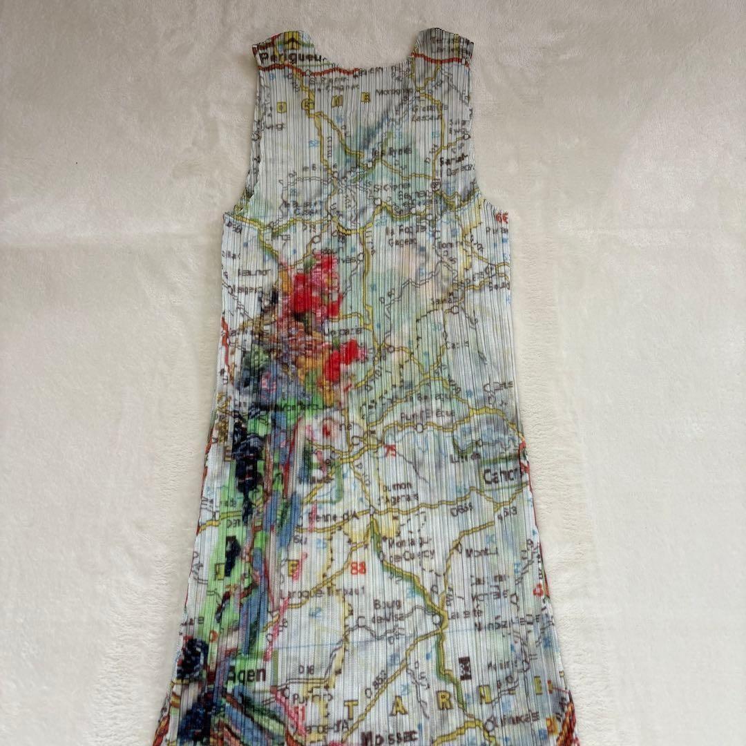 希少・未使用級　PLEATS PLEASE 地図　Map柄　マキシ丈　ワンピース