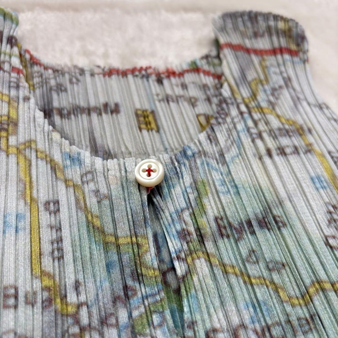 希少・未使用級　PLEATS PLEASE 地図　Map柄　マキシ丈　ワンピース