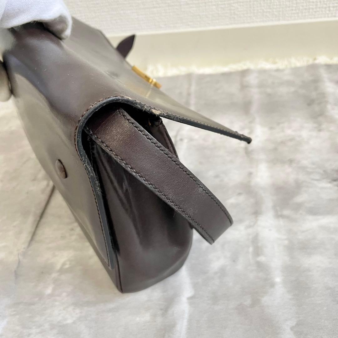 セリーヌ レザー ショルダーバック レディース メンズ ブラウン 馬車金具