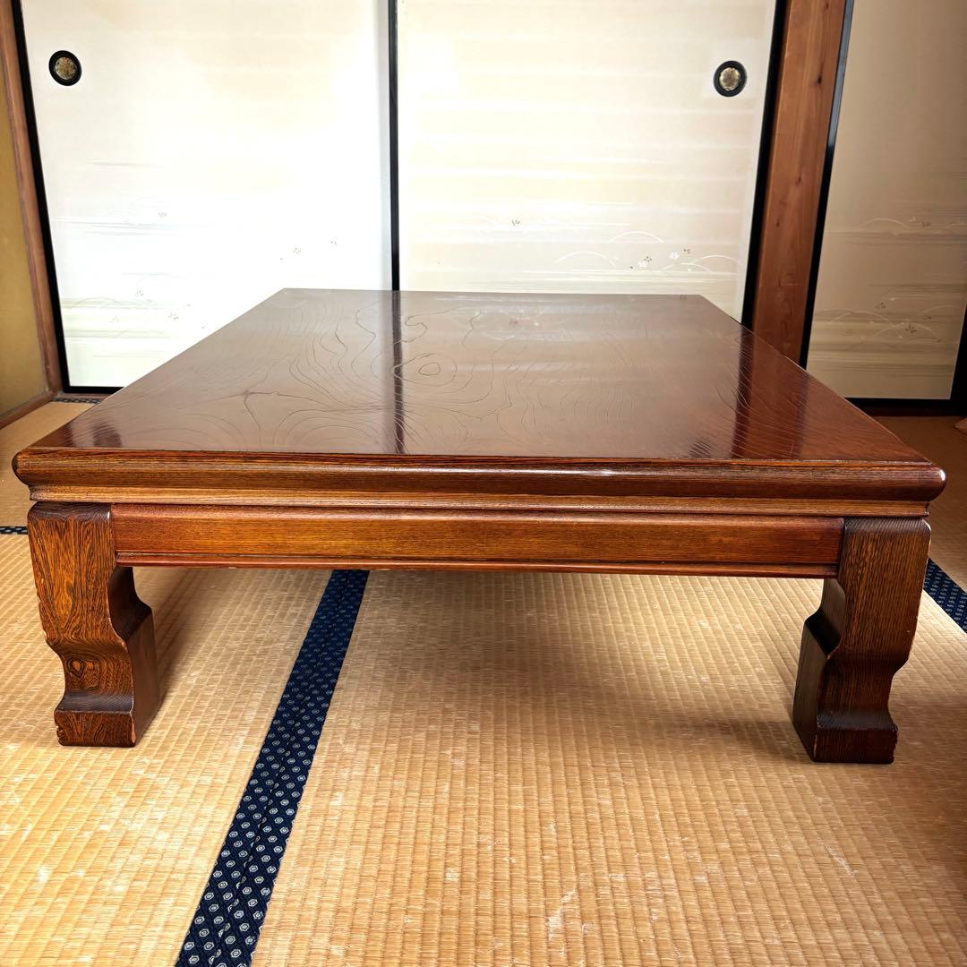 ※最終値下げ　高級座敷机　長方形座卓　木製　アンティーク　杢目