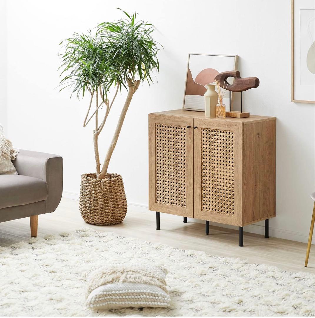 ナチュラルウッド キャビネット 収納