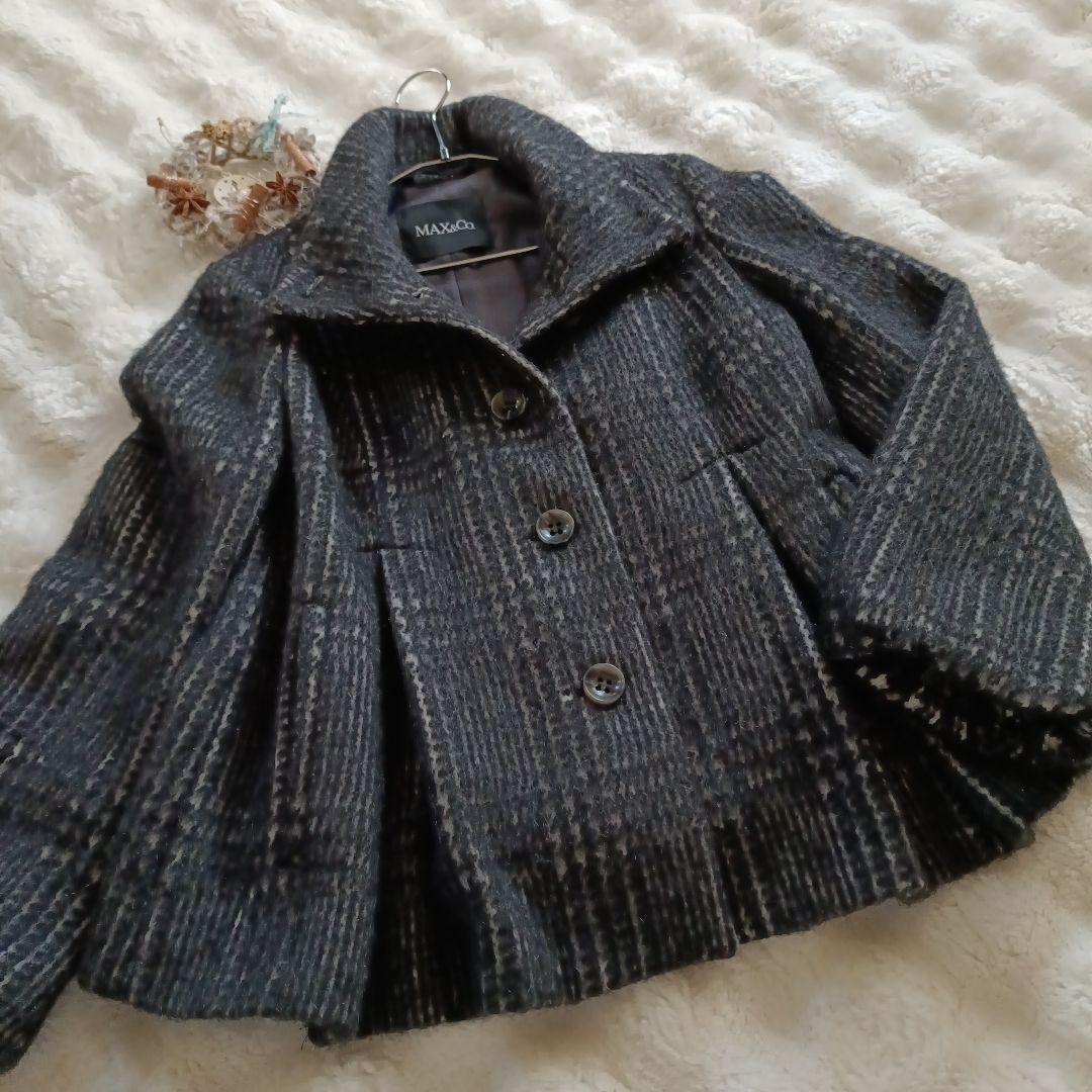 Max&Co 2wayツイードコート　アルパカ　モヘヤ　プリーツ