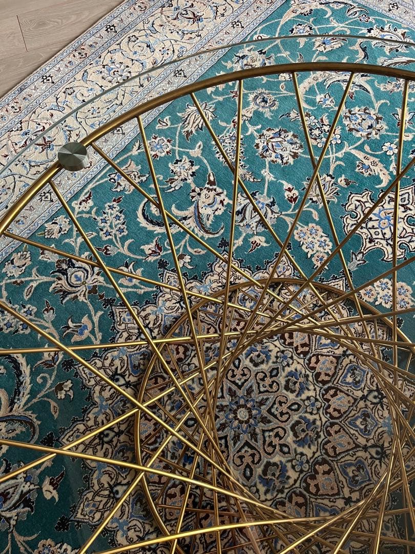 Francfranc マーリア コーヒーテーブル クリア×ゴールド