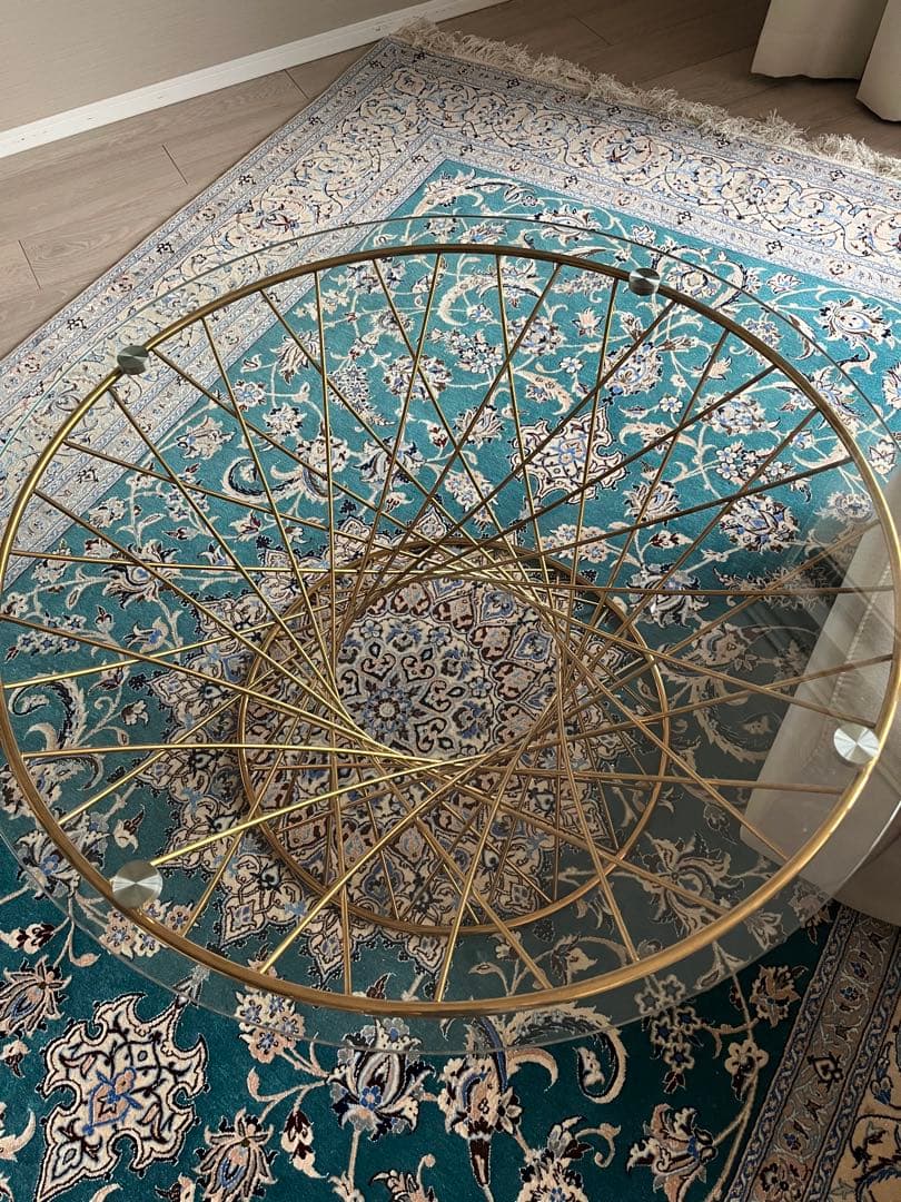 Francfranc マーリア コーヒーテーブル クリア×ゴールド