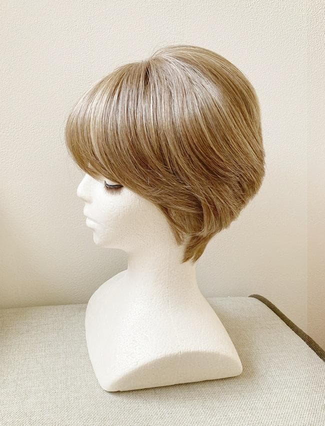 銀座サロン　KAZUE WIG　フェミニンショート　人毛MIX　マルチブラウン