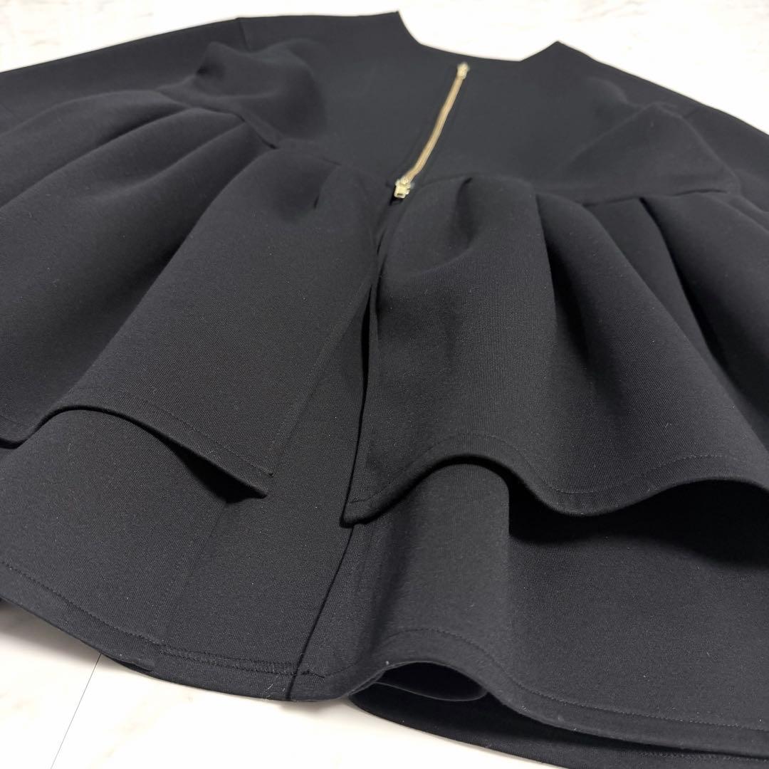 【美品】完売品✨️ロージーモンスター ノーカラー プックリ ジャケット フリル 黒