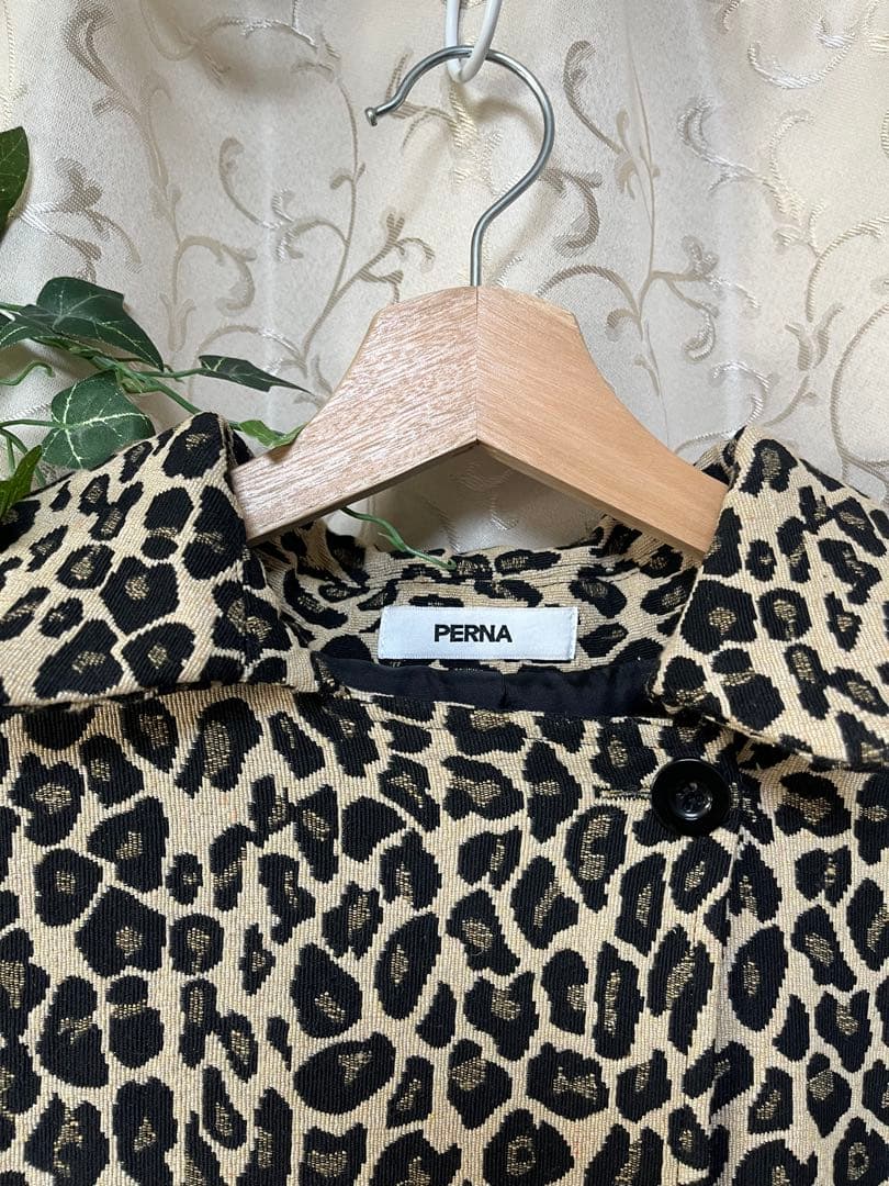 perna ペルナ レオパード ロングコート