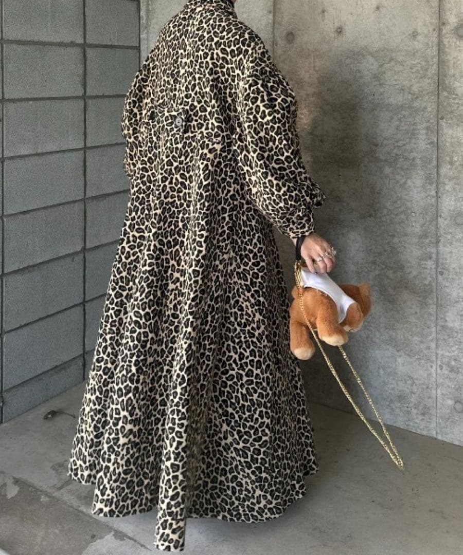 perna ペルナ レオパード ロングコート