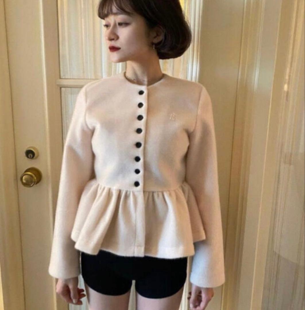 bibiy ペプラムカーディガン ピンク