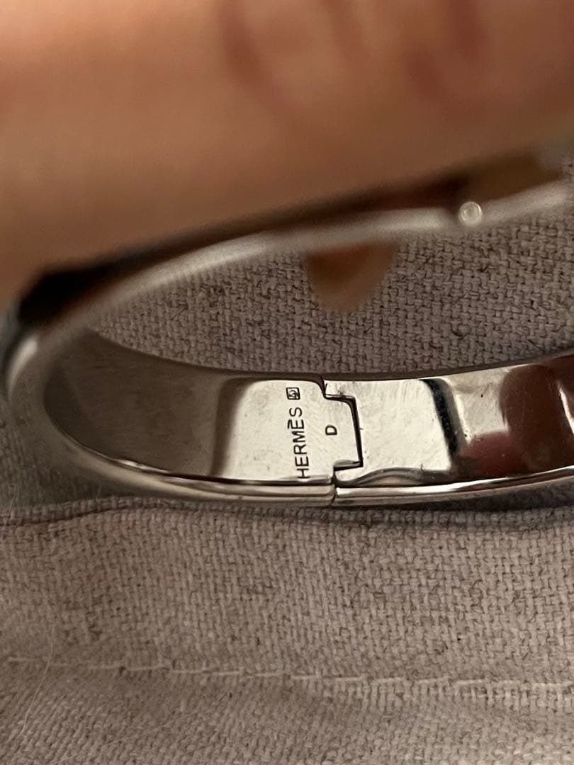 HERMES　エルメス　 ブレスレット クリックH　ブラック×シルバー