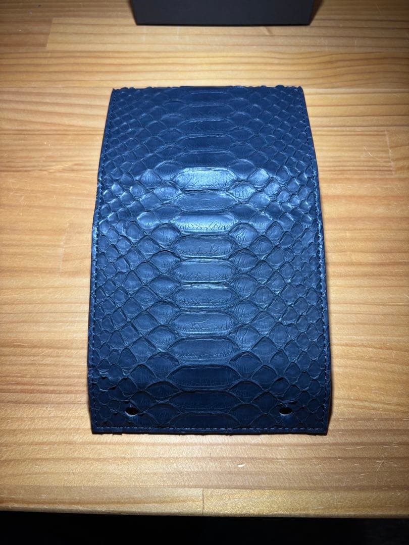 エムピウ　m+ ミッレフォッリエ　パイソン ネイビー 財布