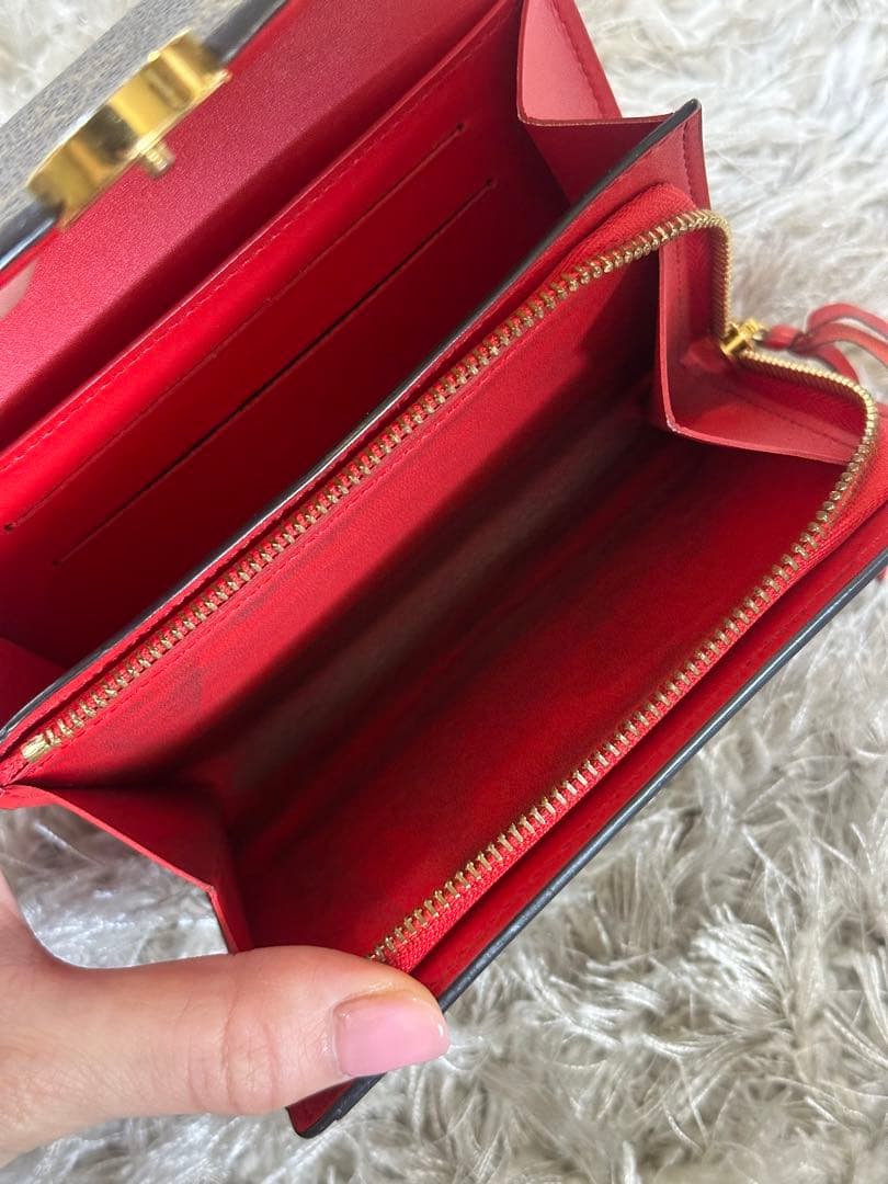 Louis Vuitton 二つ折り財布 ブラウン/レッド