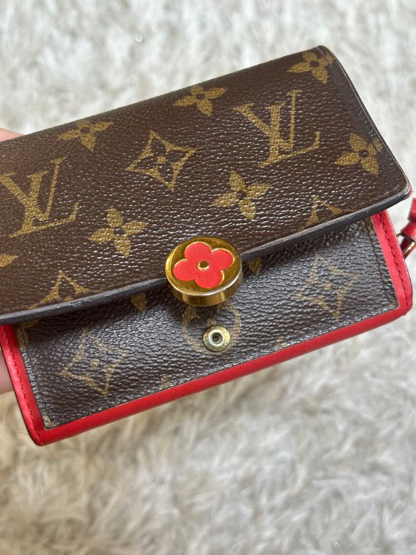 Louis Vuitton 二つ折り財布 ブラウン/レッド