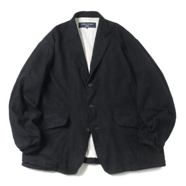 コムデギャルソンオム　25AW　ウールサージ 製品縮絨 ジャケット　黒　L　新品