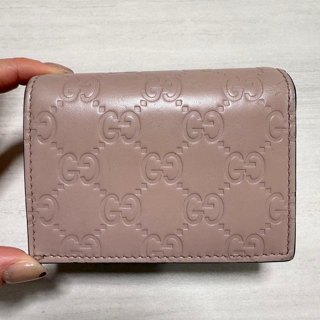 GUCCI ピンク 二つ折り財布 GG カードケース