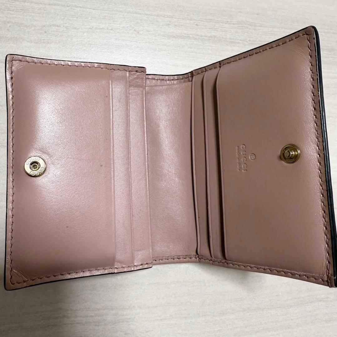 GUCCI ピンク 二つ折り財布 GG カードケース