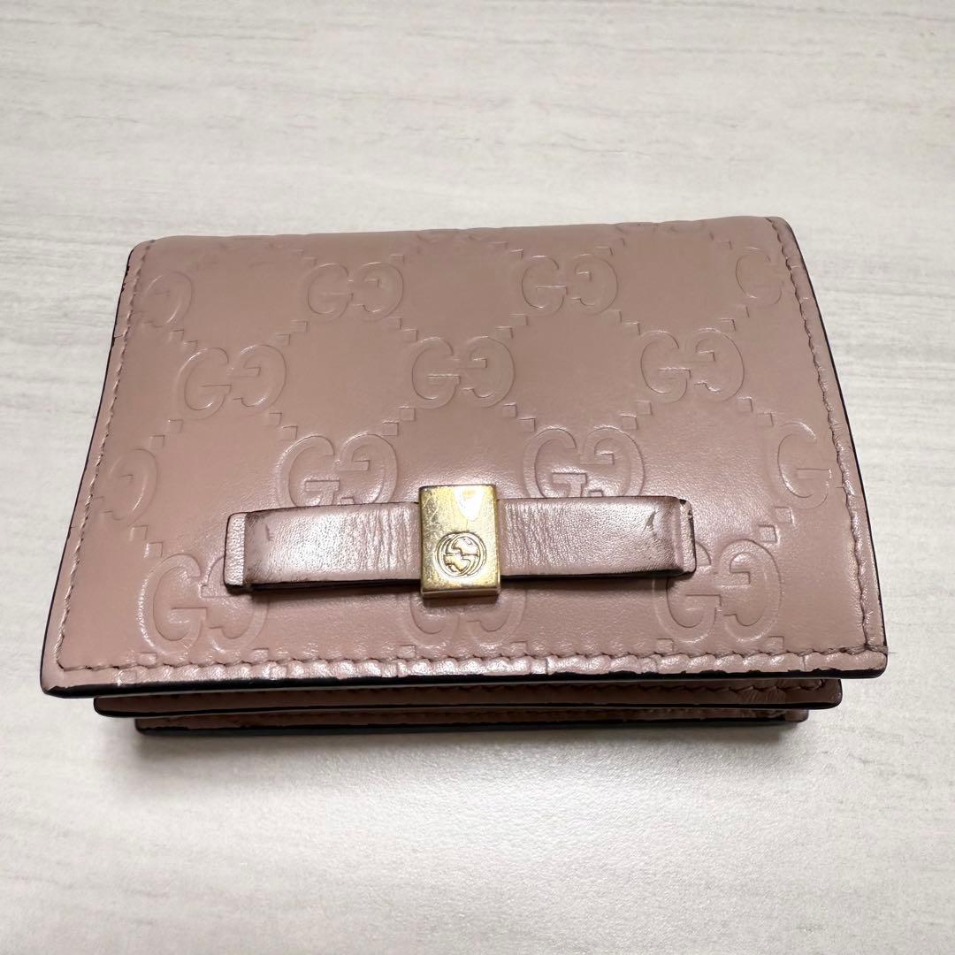 GUCCI ピンク 二つ折り財布 GG カードケース