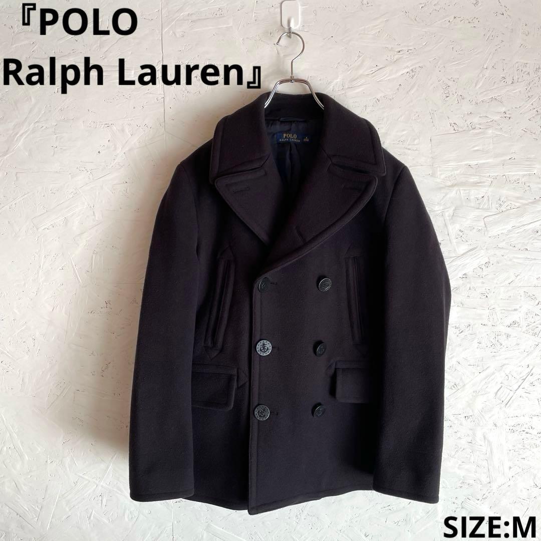 【POLO Ralph Lauren】ウールメルトンピーコート　ネイビー　M