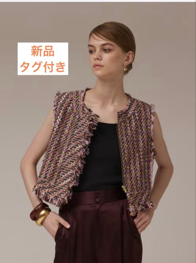 Diagram コンパクトツイードベスト