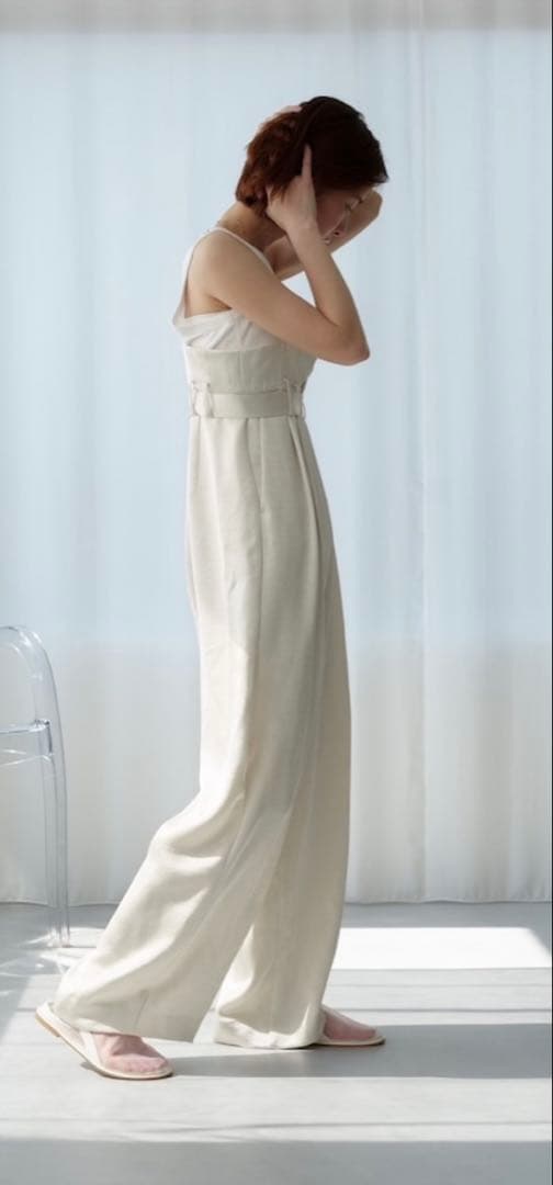 roughlow otona satin wide salopetteアイボリー