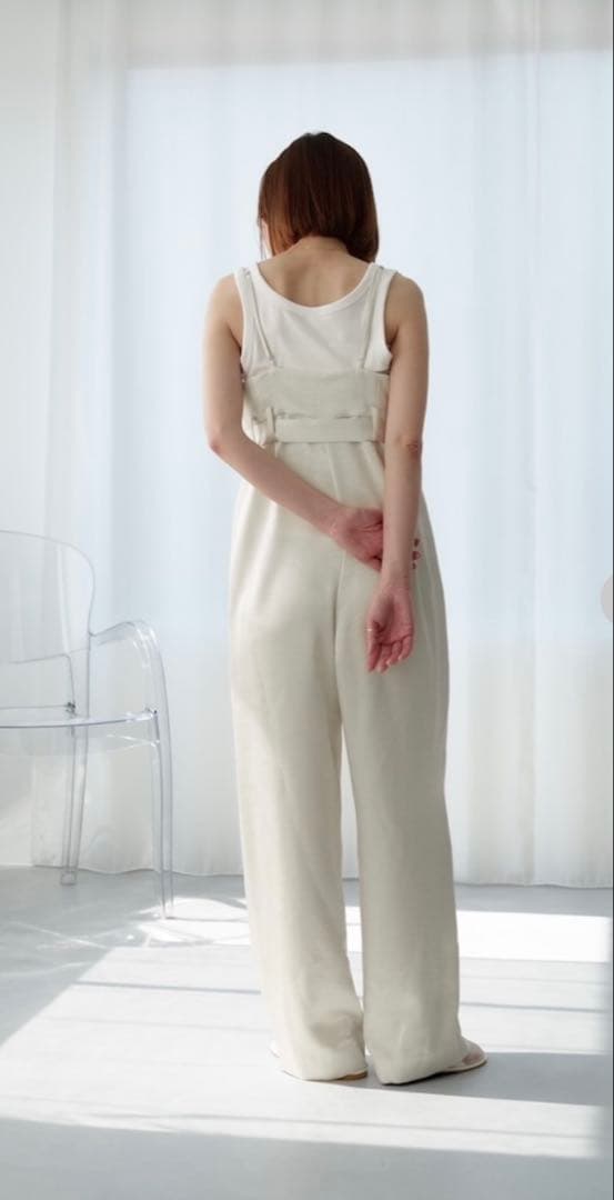 roughlow otona satin wide salopetteアイボリー