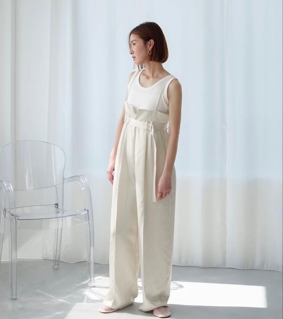 roughlow otona satin wide salopetteアイボリー
