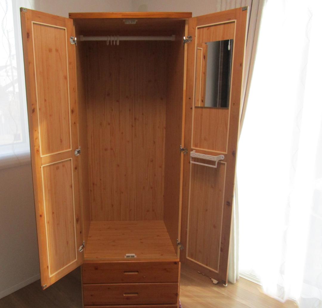 ロッカータンス　クローゼット　洋服タンス　カントリー　木目　レトロ　小型