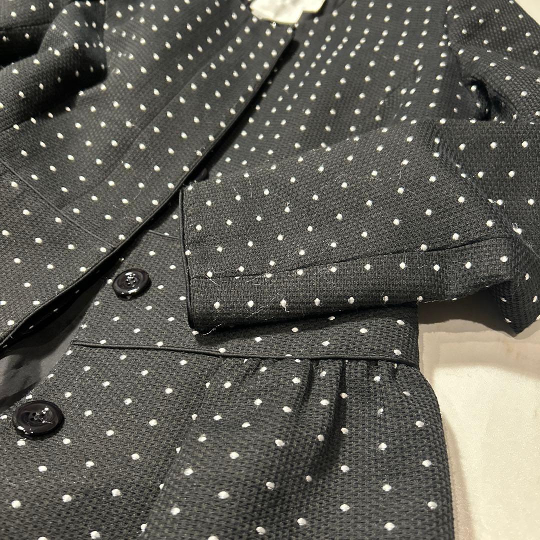 Rene ルネ　ノーカラーコート　ドット柄 34