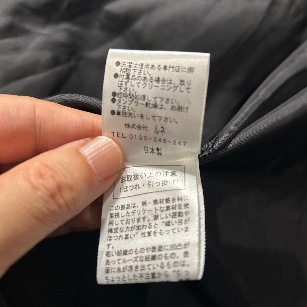 Rene ルネ　ノーカラーコート　ドット柄 34