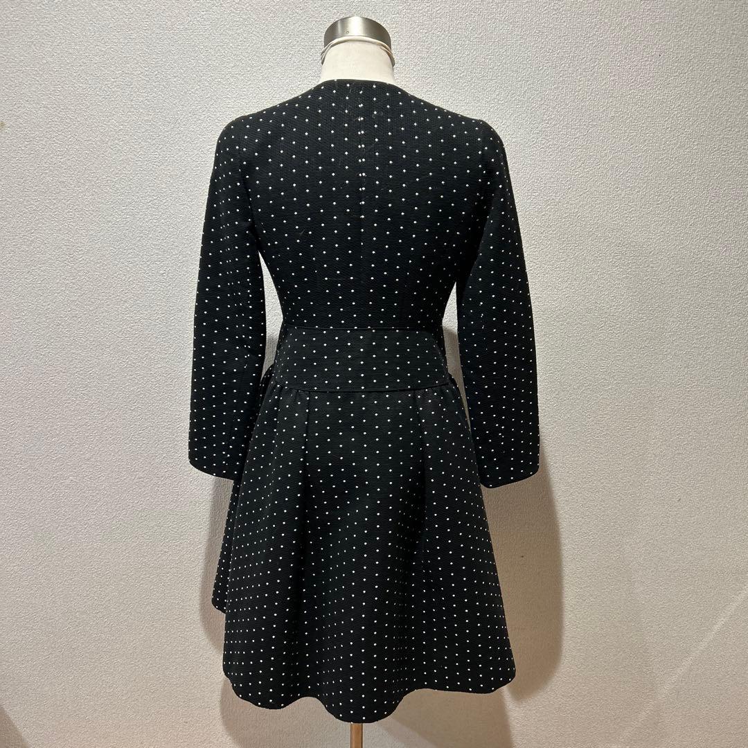 Rene ルネ　ノーカラーコート　ドット柄 34