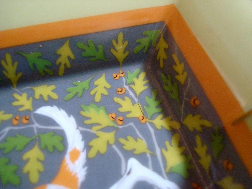エルメス　HERMES　　灰皿　アッシュトレイ 葉っぱと走る犬