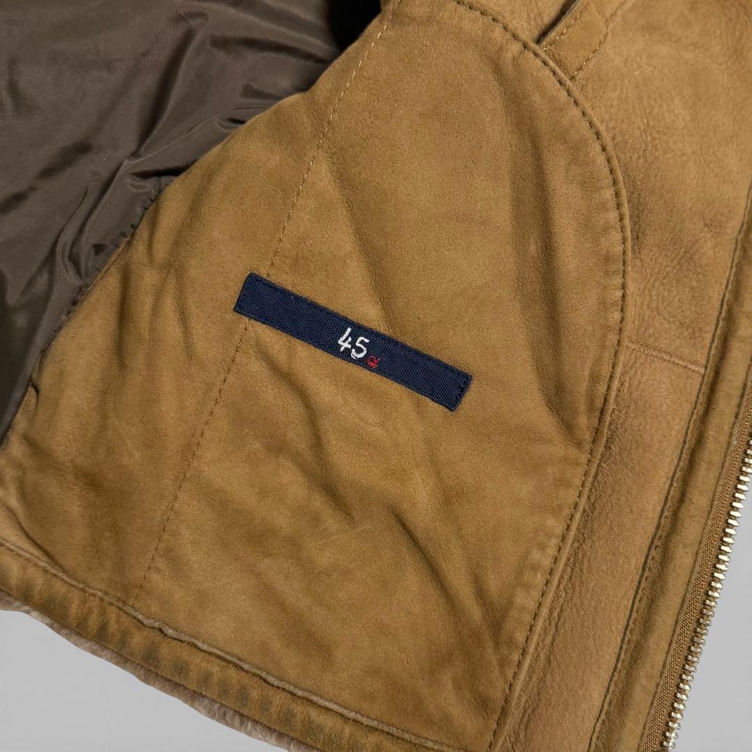 45R ムートン ボア ファー ナイロン ダウンベスト 45rpm