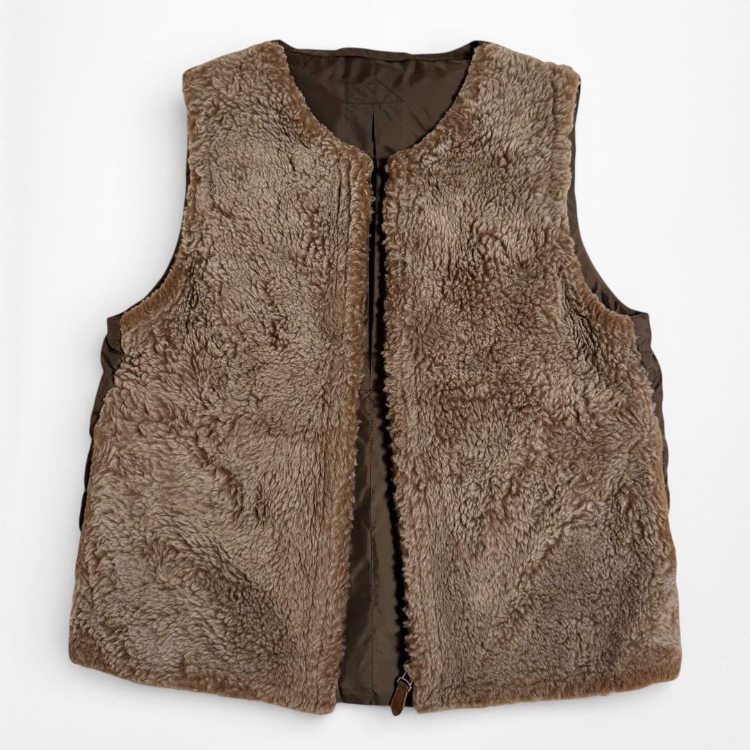 45R ムートン ボア ファー ナイロン ダウンベスト 45rpm