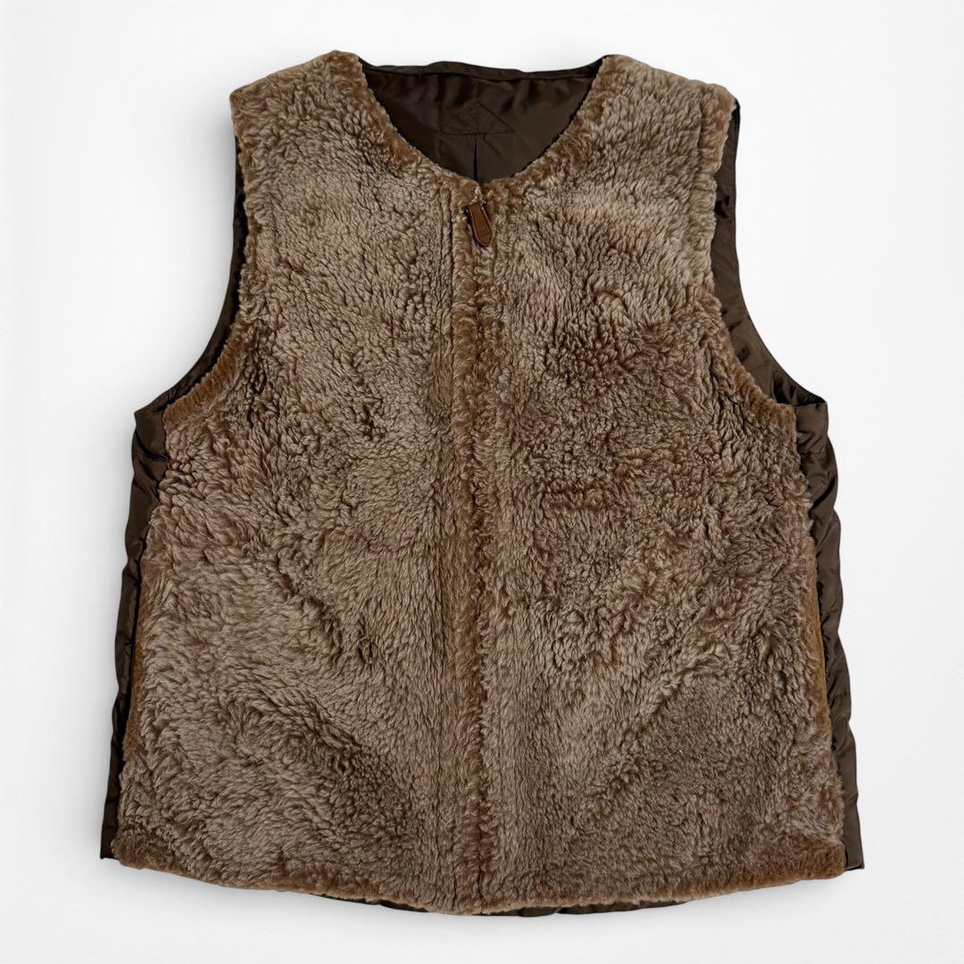 45R ムートン ボア ファー ナイロン ダウンベスト 45rpm