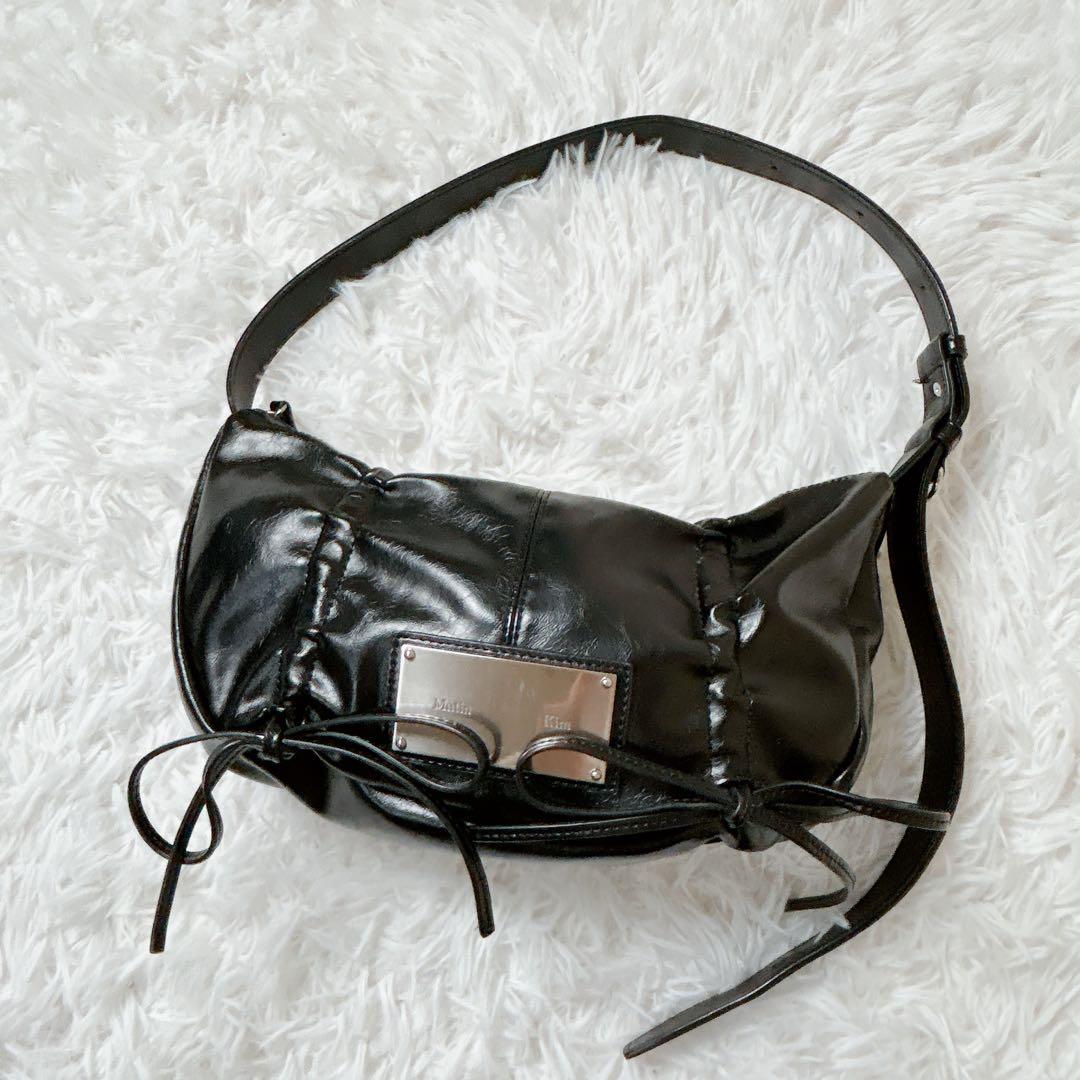 matin kim リボン バッグ ワンショルダー ハーフムーン black
