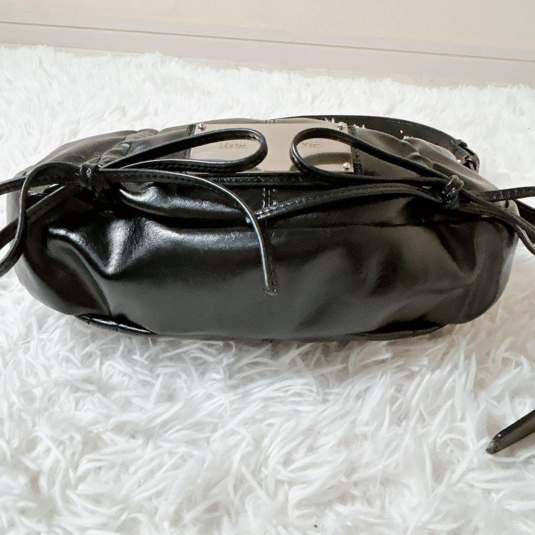 matin kim リボン バッグ ワンショルダー ハーフムーン black