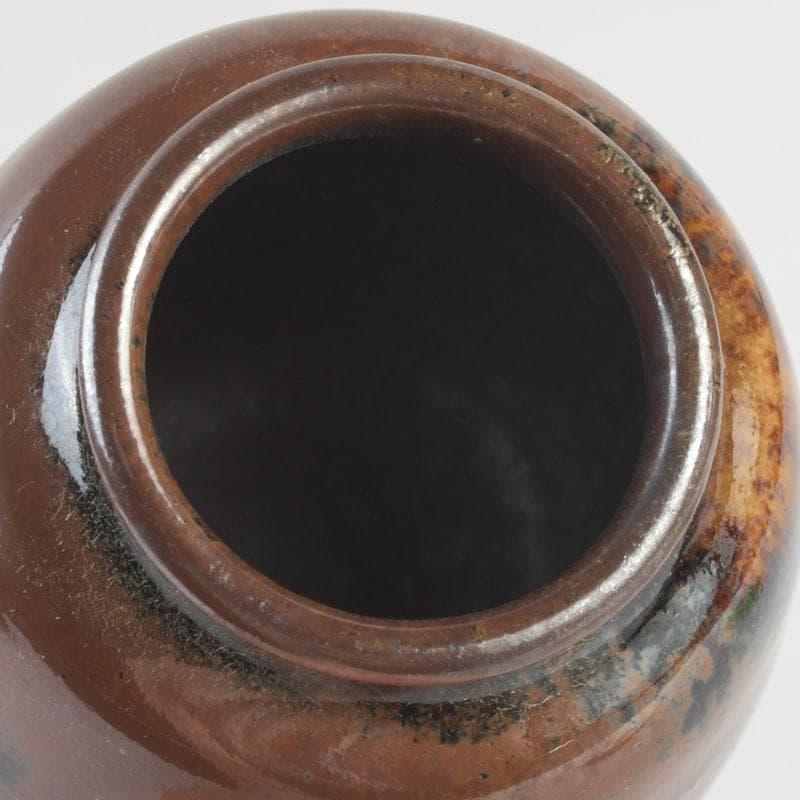 茶道具　瀬戸焼　茶入　銘「松かき」　仕覆付　松尾不染斎極め箱　V　9275