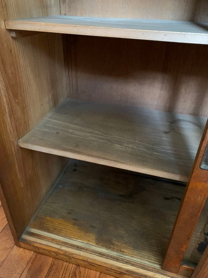 古道具ガラス戸棚　アンティーク棚