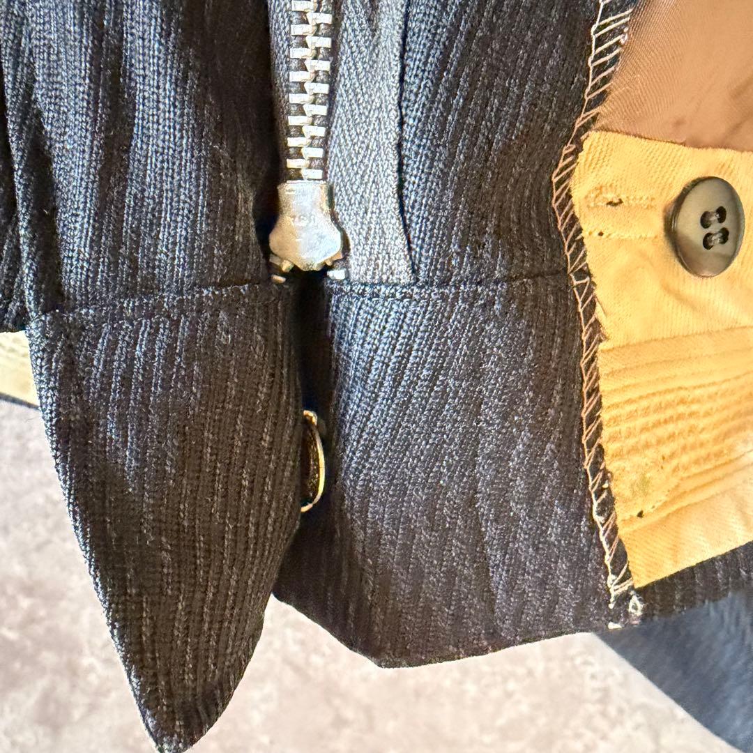 50s スラックス ブラック W40 ウール USA製 絣 Talon 極太