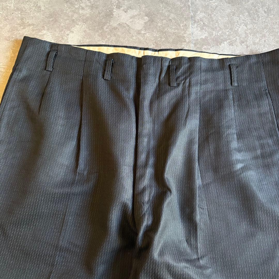 50s スラックス ブラック W40 ウール USA製 絣 Talon 極太