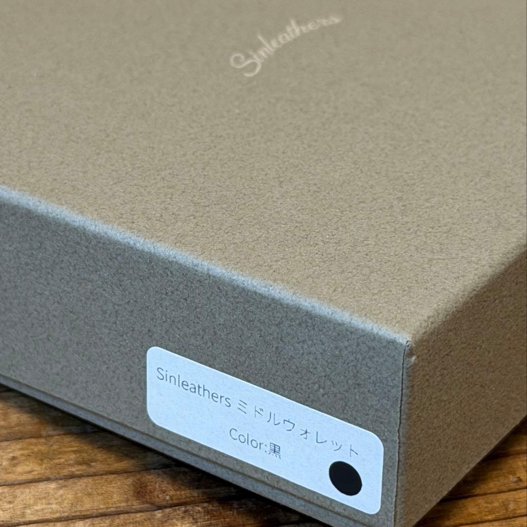 sinleathersシンレザーズ ミドルウォレット ブラック