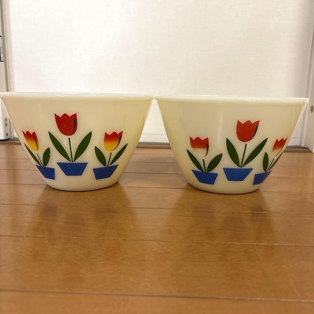 ファイヤーキング　アイボリーチューリップ ミキシングボウル Mサイズ2個セット