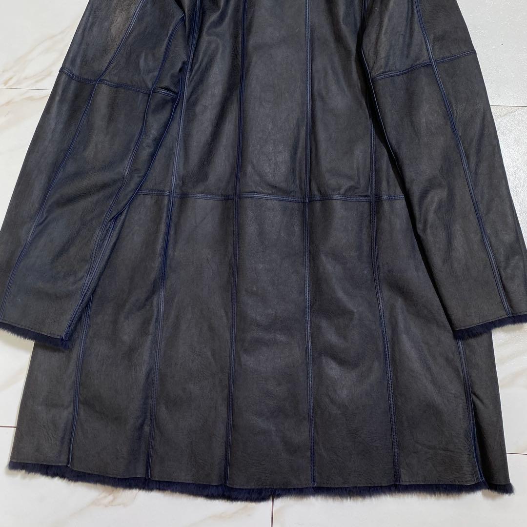 希少♡KBfur 羊革 染色ウィーゼルファー リアルムートンコート 高級毛皮