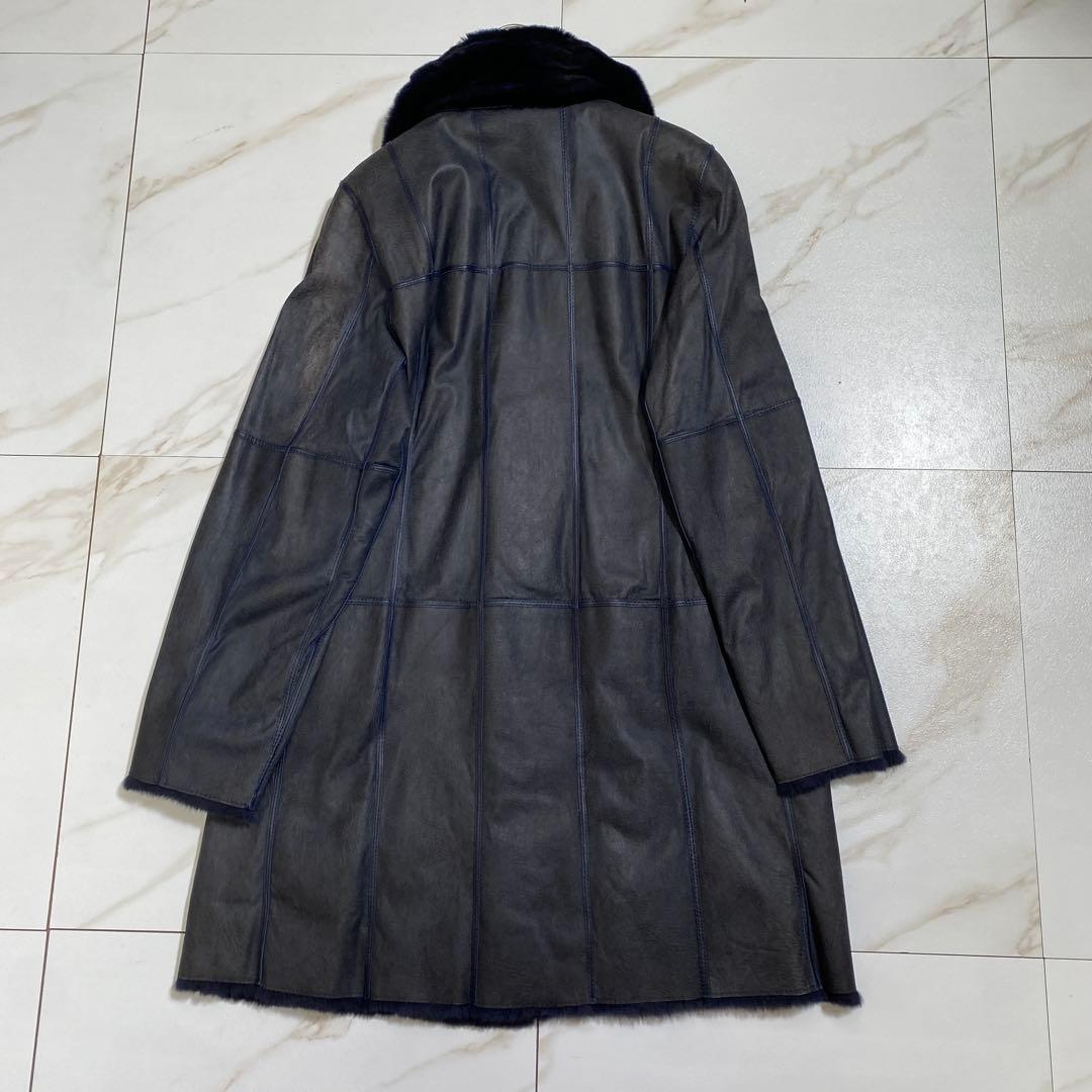 希少♡KBfur 羊革 染色ウィーゼルファー リアルムートンコート 高級毛皮