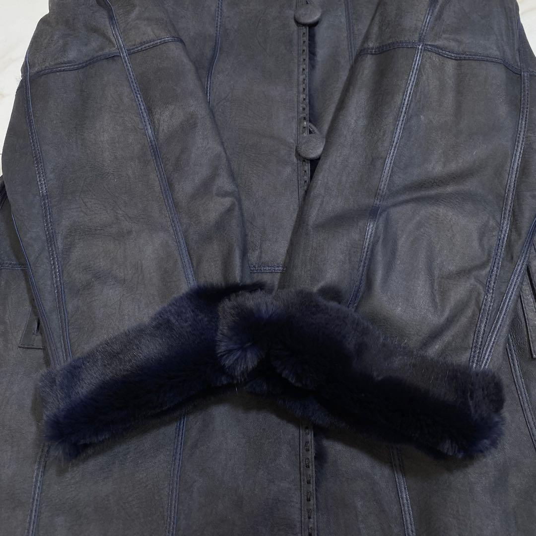 希少♡KBfur 羊革 染色ウィーゼルファー リアルムートンコート 高級毛皮