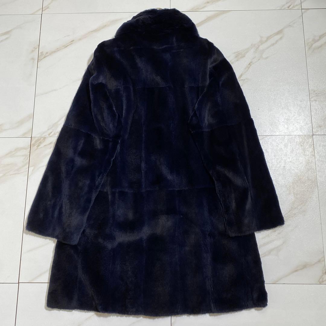 希少♡KBfur 羊革 染色ウィーゼルファー リアルムートンコート 高級毛皮