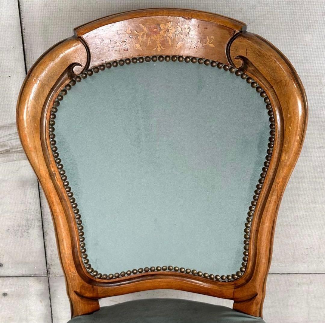 ✦90s✦ロココ調 イタリア製ダイニングチェア アンティーク　ベロア ベルベット