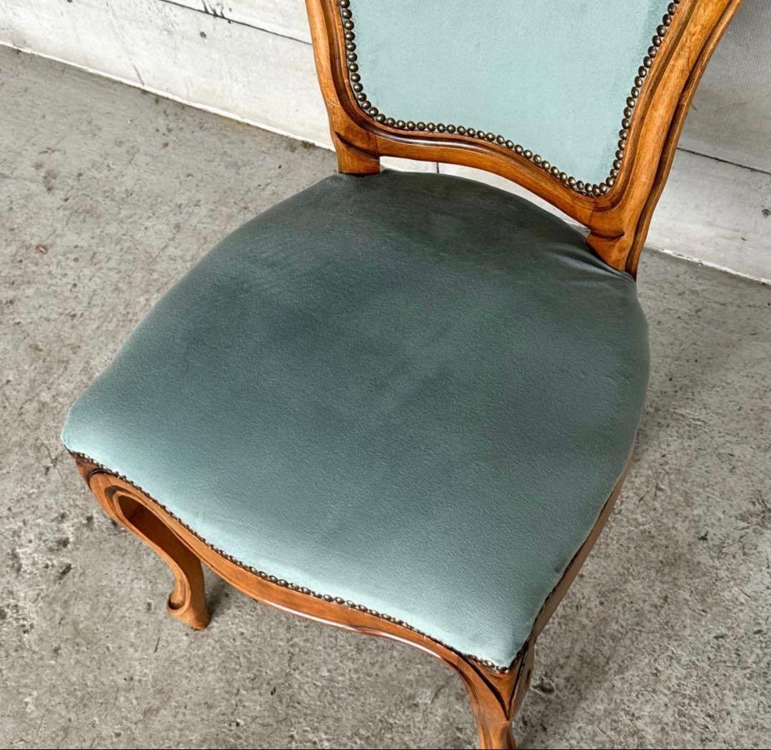 ✦90s✦ロココ調 イタリア製ダイニングチェア アンティーク　ベロア ベルベット