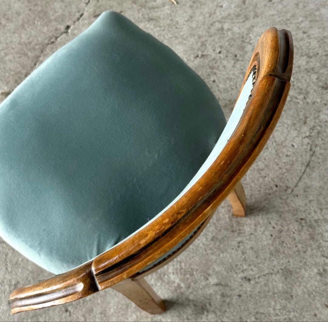 ✦90s✦ロココ調 イタリア製ダイニングチェア アンティーク　ベロア ベルベット